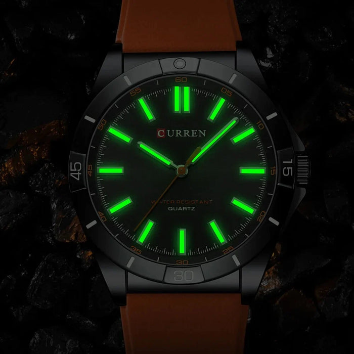 Fashion Watches For Men Silicone Bracelet Analog Quartz Wristwatches For Business Man Luminous Hands Clock