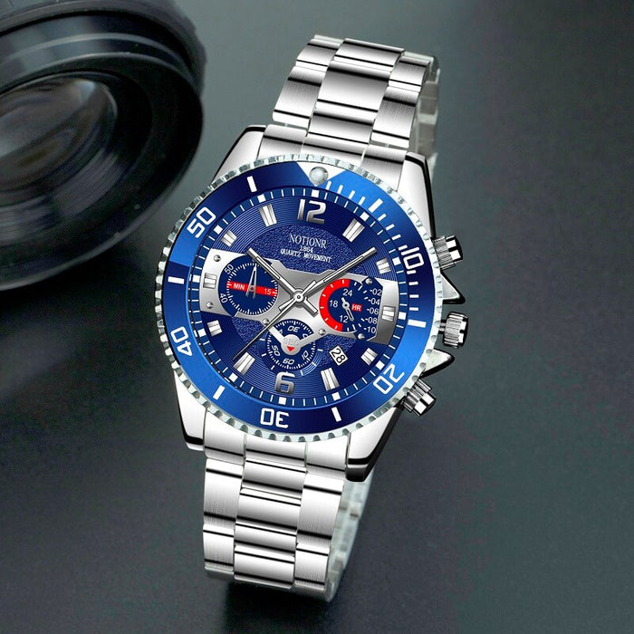 Fashion Mens Sports Calendar Watches Luxury Men Business Stainless Steel Quartz Wrist Watch Luminous Clock Male Casual Watch