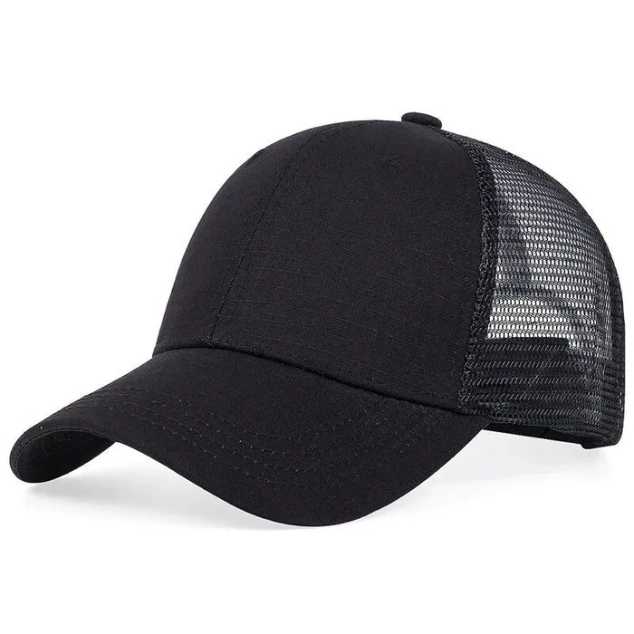 Adjustable Plaid Baseball Cap / Hat For Outdoor Sun Protection