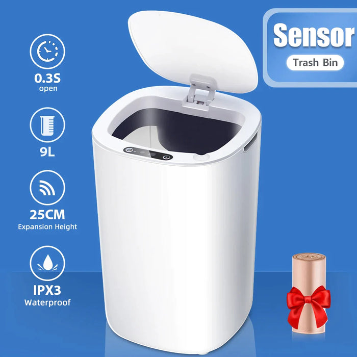 Smart Waterproof Automatic Sensor Trash Can For Kitchen Bathroom