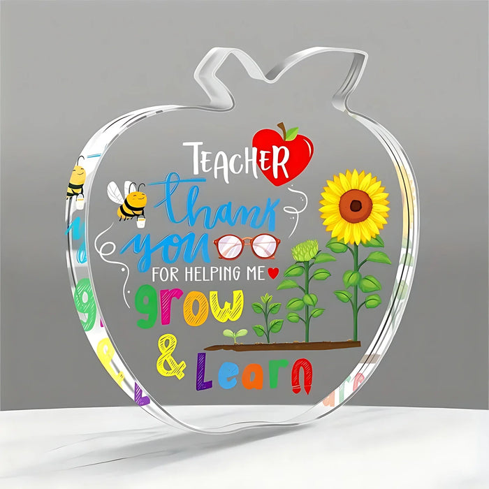 Teacher Appreciation Paperweight With Inspirational Quote