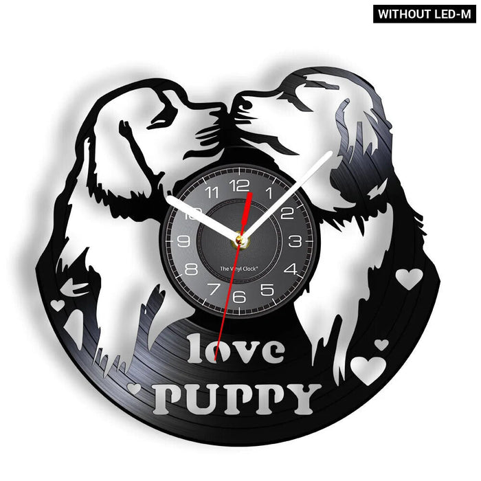 Dog Lovers Vinyl Record Wall Clock