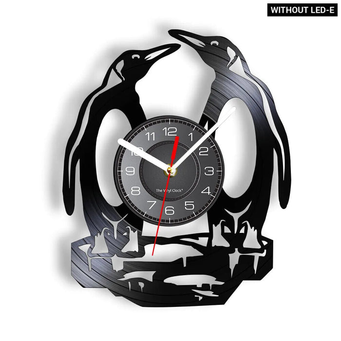 Emperor Penguins Vinyl Record Wall Clock