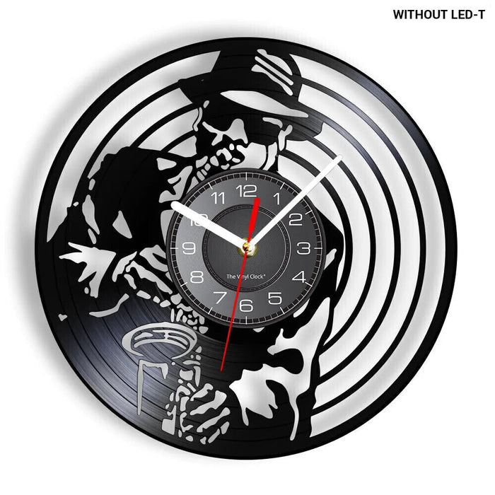 Silent Saxophone Vinyl Record Wall Clock