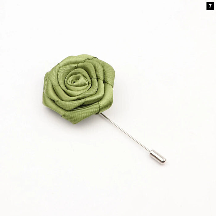 Handmade Fabric Flower Brooch 34 Colours Wedding Suit Accessory