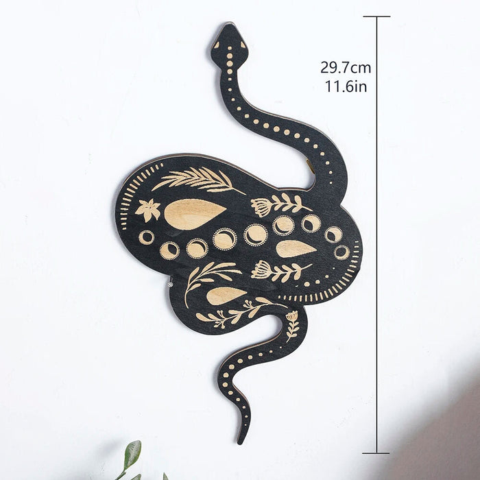 Black Wooden Snake Wall Decor For Home Or Garden