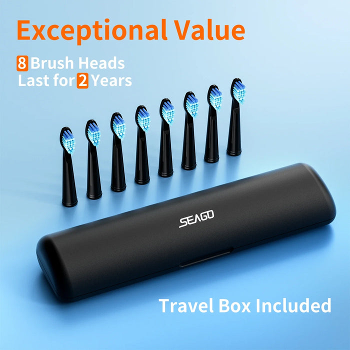 8 Head Sonic Toothbrush 5 Modes Rechargeable Ipx7 Waterproof