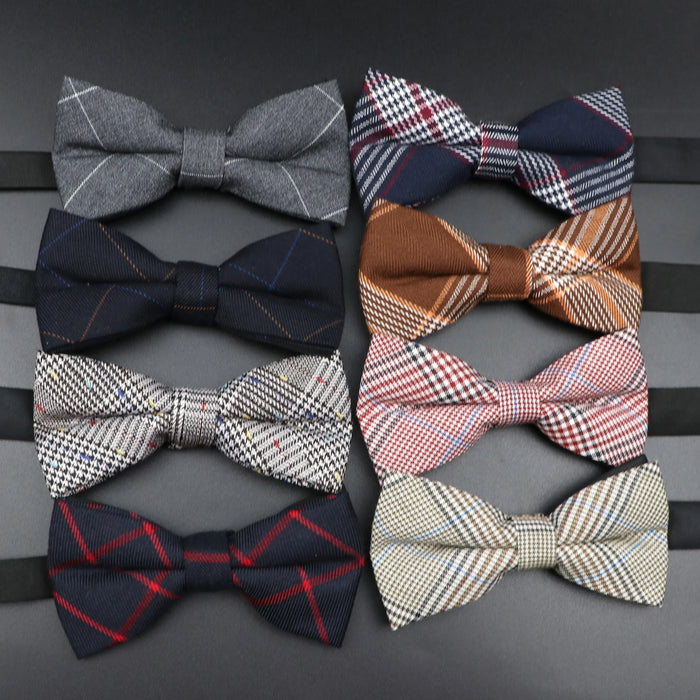 Classic Plaid Bowtie Adjustable Neckwear For Mens Fashion For Weddings And Parties