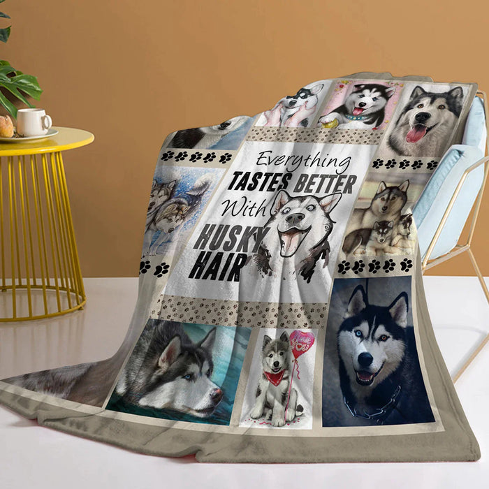 Smiling Husky Throw Blanket For Kids And Adults Living Room Couch Bed