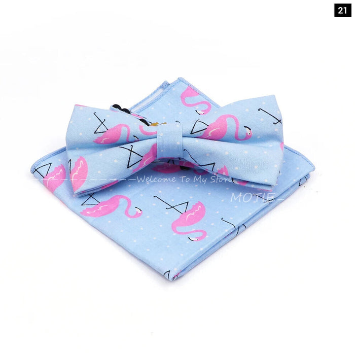 Colourful Cotton Bowtie Set For Parties And Gifts