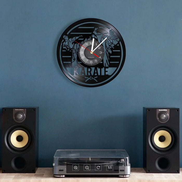 Retro Karate Record Wall Clock