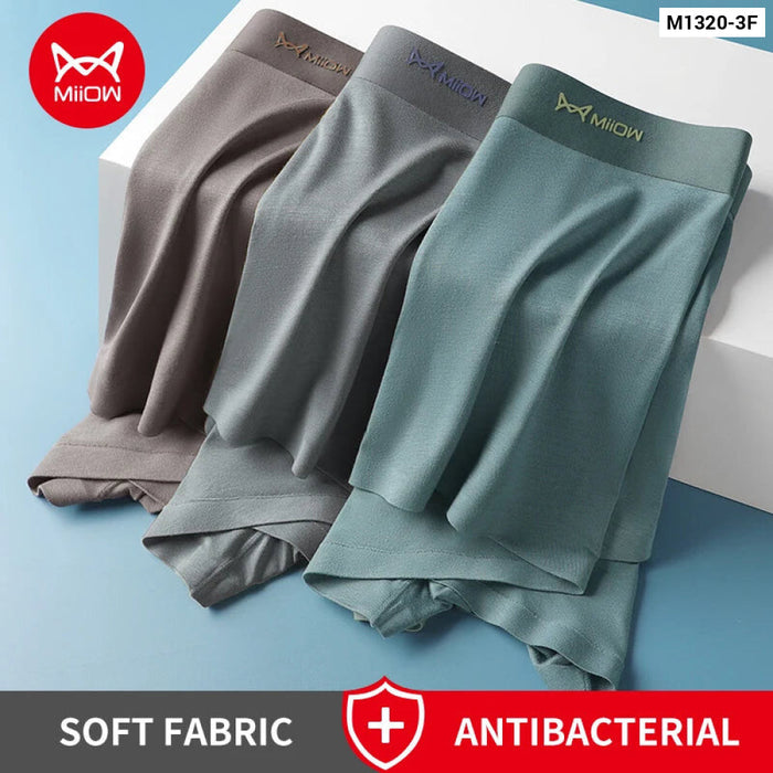 Pack Of 3 Antibacterial Ice Silk Boxers For Men