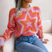 Star Pattern Knit Sweater For Women