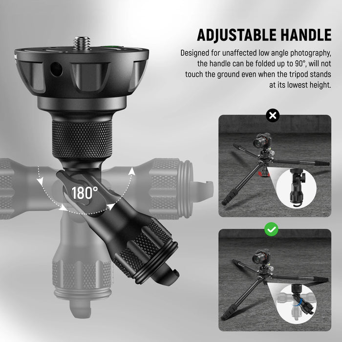 75Mm Half Bowl Base Leveling Adapter With 180° Foldable Handle Tripod/Fluid Head Aluminum Tripod Leveler