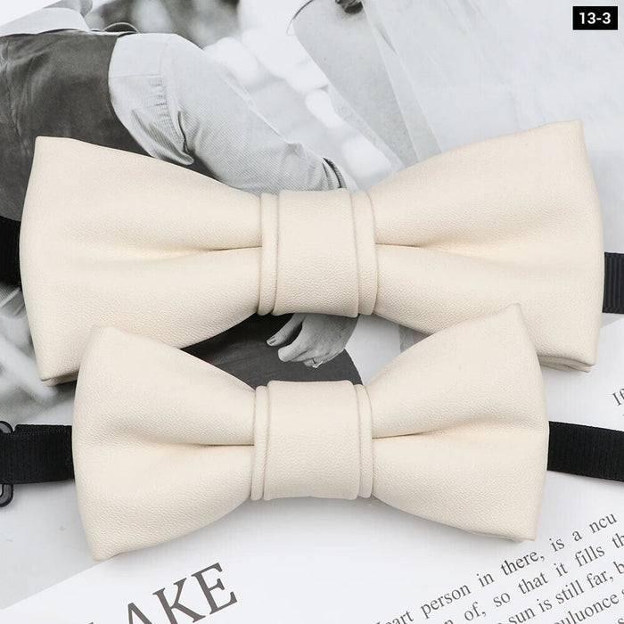 Leather Butterfly Bow Tie Set For Parties Weddings And Business Male And Female 40+ Colours