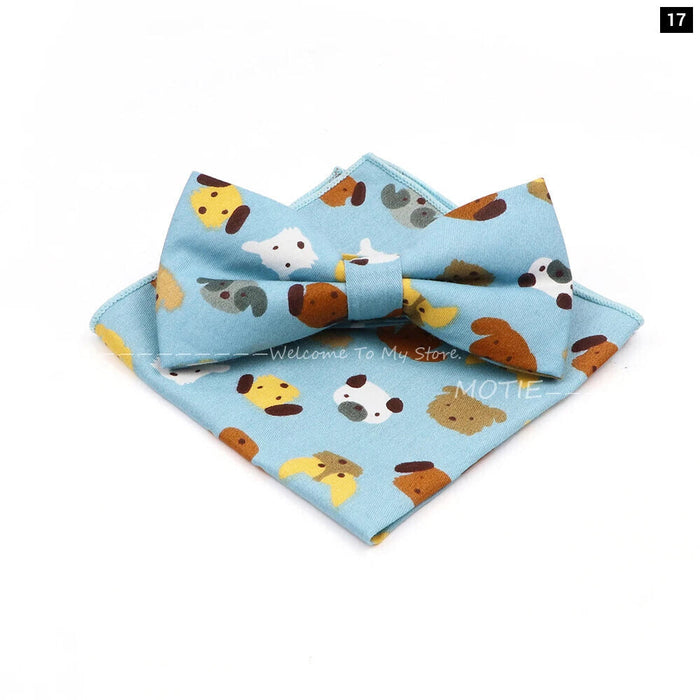 Colourful Cotton Bowtie Set For Parties And Gifts