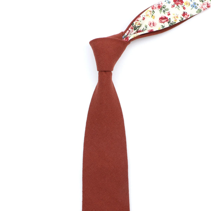 Colourful Two-Sided Floral Cotton Tie For Weddings And Parties