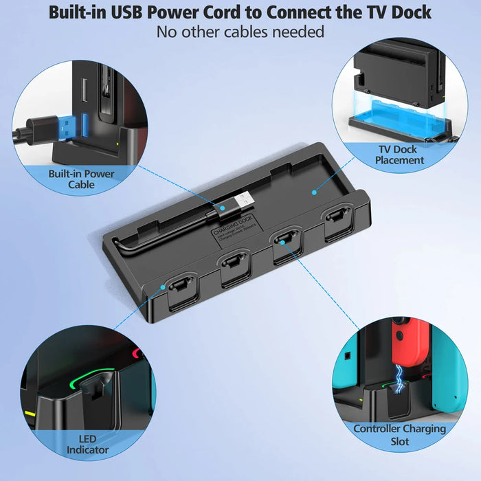 4 Controller Charging Dock For Nintendo Switch Oled