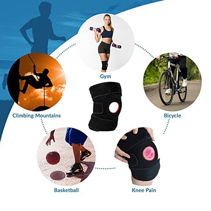 1Pc Adjustable Open Patella Nylon Knee Brace For Outdoor Sports