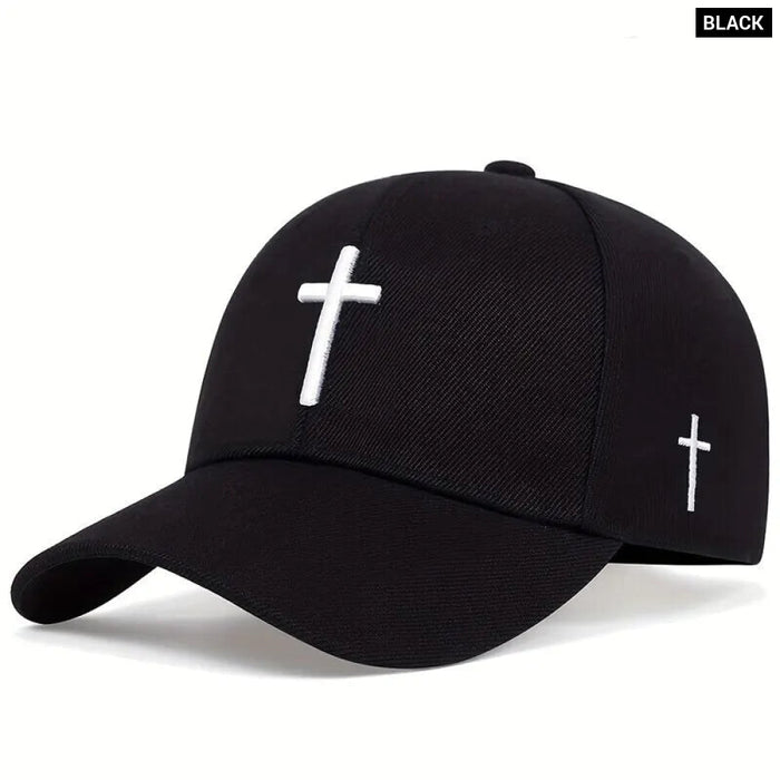 Adjustable Cross Embroidered Snapback / Hat For Outdoor Wear