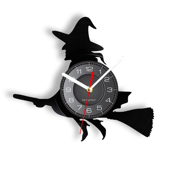 Halloween Witch Vinyl Record Wall Clock