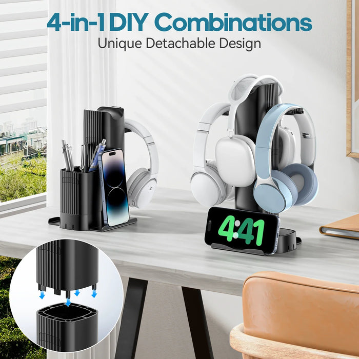 4 In 1 Headphone Hook Pen Holder Phone Stand