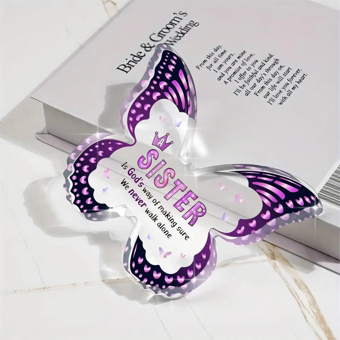 Charming Butterfly Acrylic Plate Perfect For Sister's Special Occasions