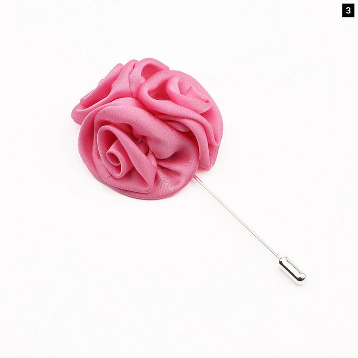 17 Colour Mens Handmade Floral Lapel Pin For Weddings