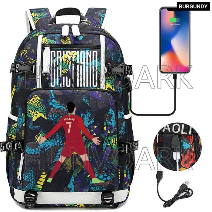 Unisex Cr7 Football Casual Daypack School Bag
