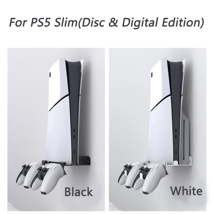 Ps5 Slim Wall Mount Kit With Vertical Stand And Controllers