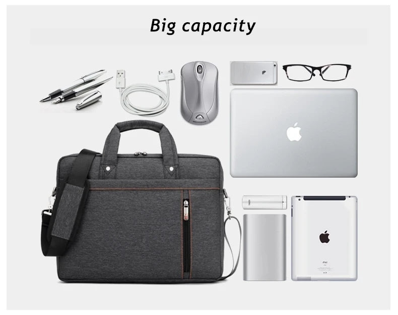 For Macbook Air Pro Notebook Mens 13.3,14,15.6,17.3 Inch Shoulder Case Shockproof Messenger Laptop Bag