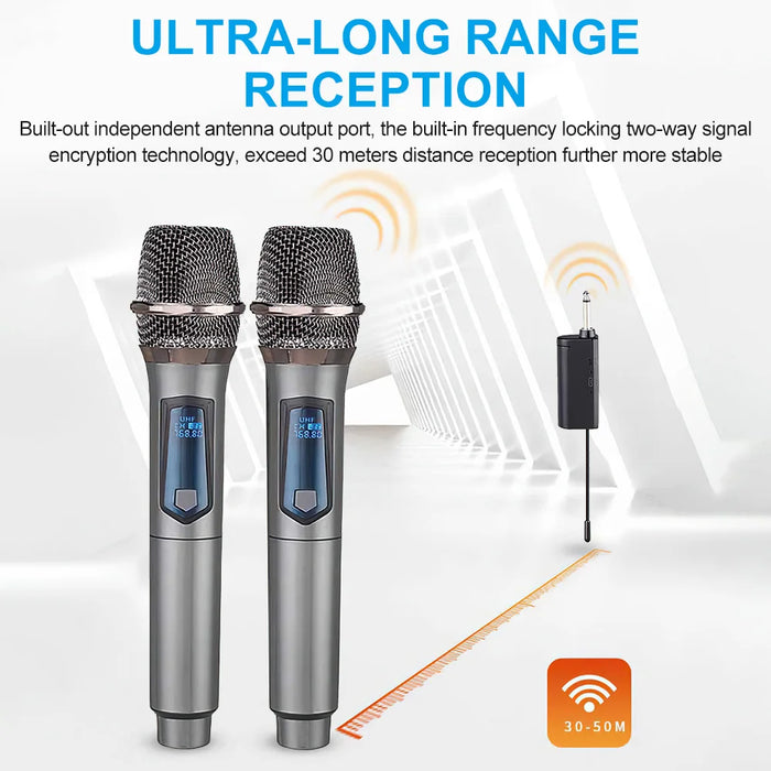 Pro Uhf Wireless Mic And Receiver For Karaoke