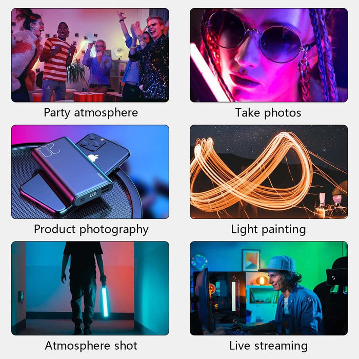 Portable Rgb Magnetic Led Fill Light Stick For Vlog Youtube Video Shooting