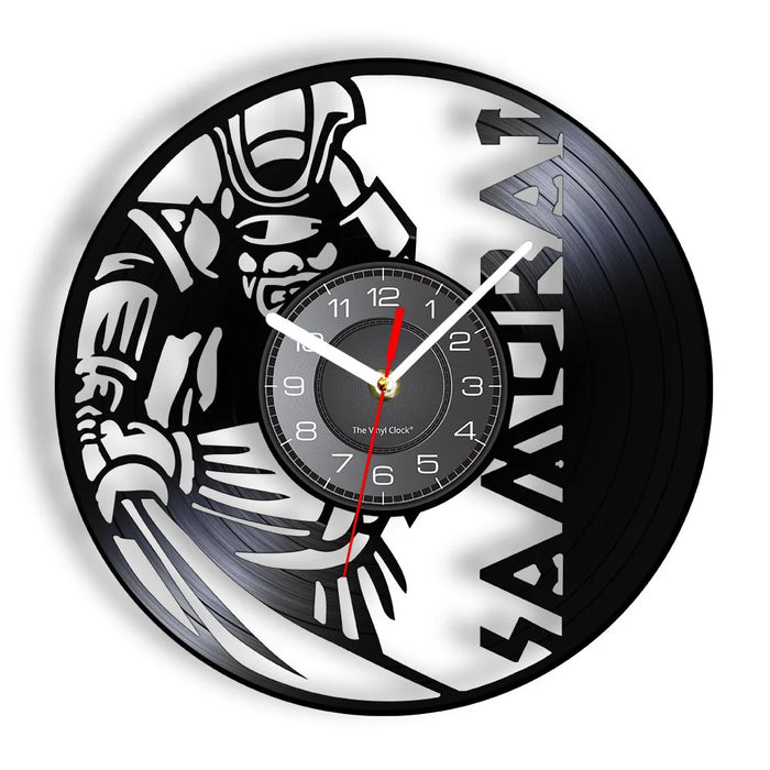 Japanese Warrior Vinyl Record Wall Clock