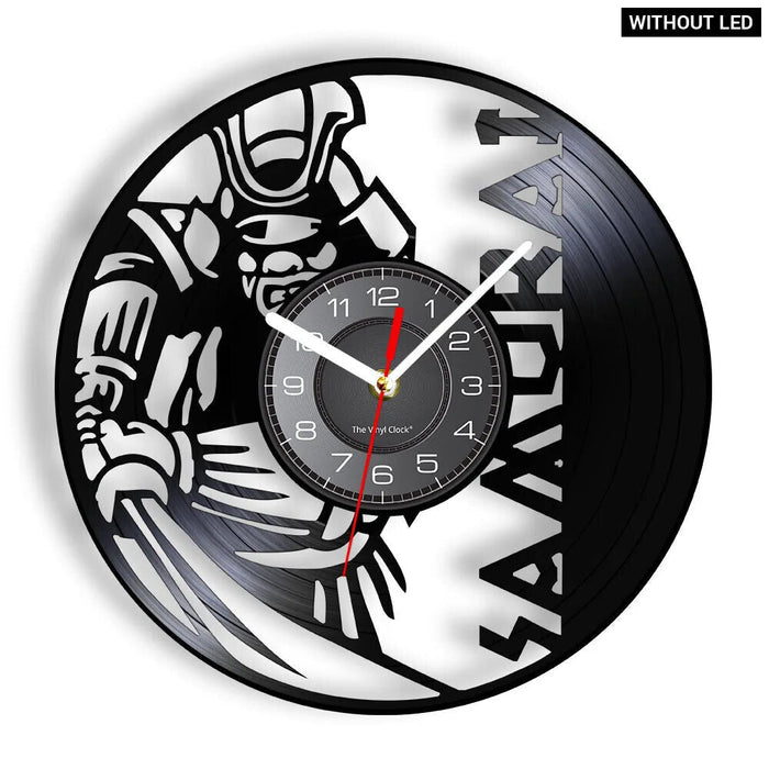 Japanese Warrior Vinyl Record Wall Clock