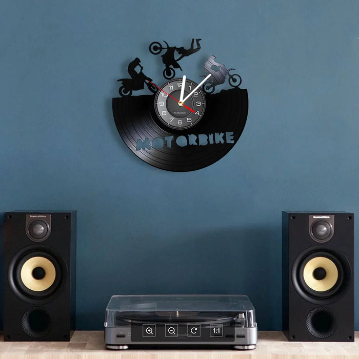 Motocross Vinyl Record Wall Clock