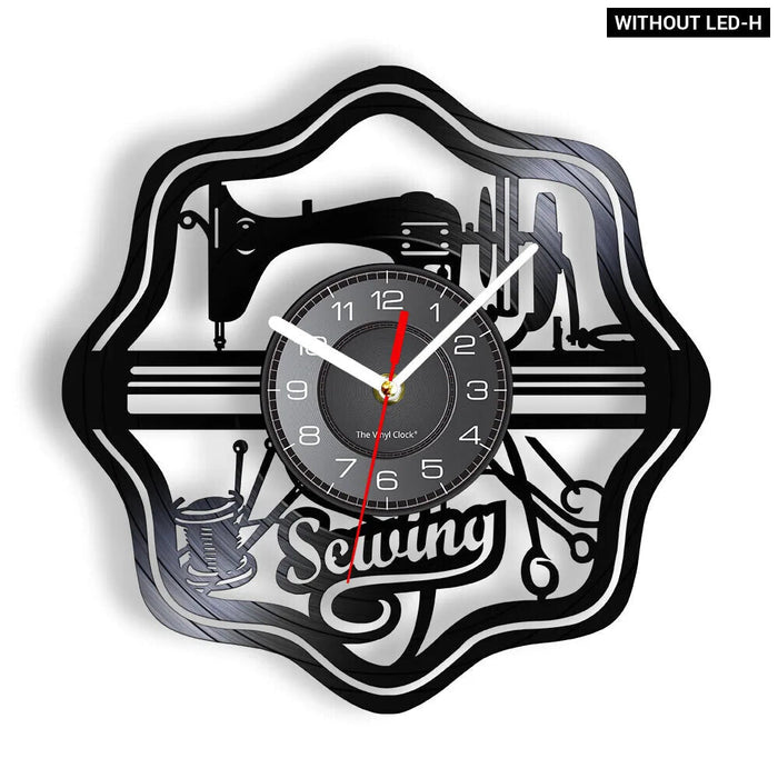 Quilting Sewing Machine Vinyl Record Clock