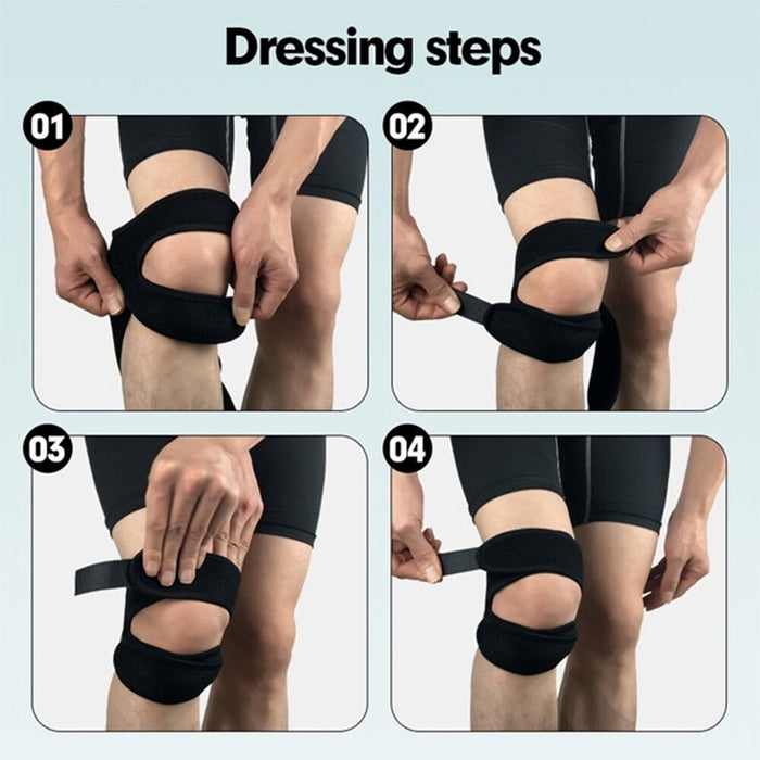 1Piece Adjustable Patella Knee Strap with Double Compression Pads