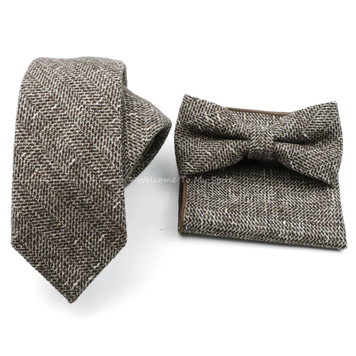 Mens Plaid Wool Tie Set For Business Weddings And Gifts