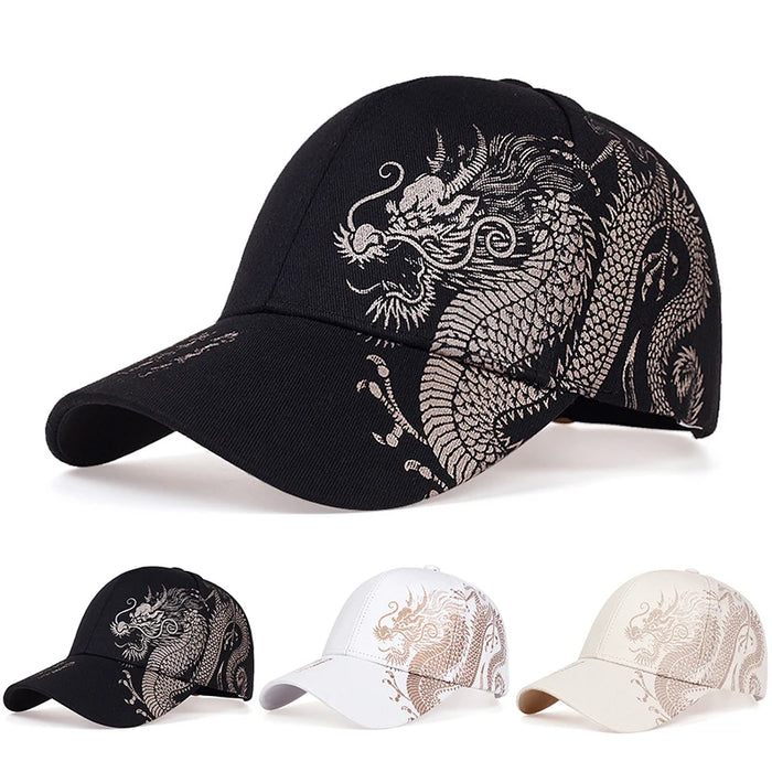 Dragon Print Snapback Cap / Hat For Outdoor Wear