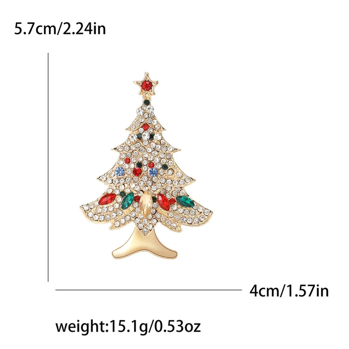 Sparkling Rhinestone Christmas Tree Brooch Pin