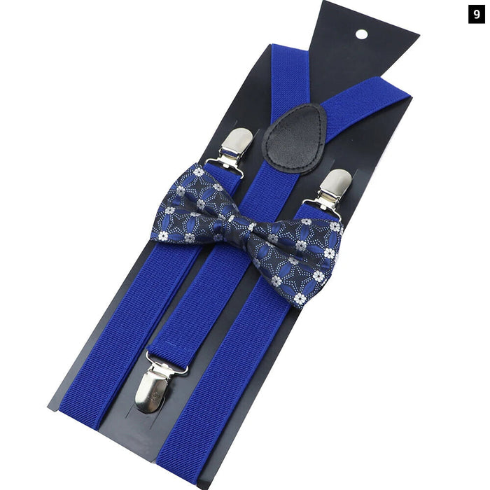 Colourful Suspenders And Bow Tie Set