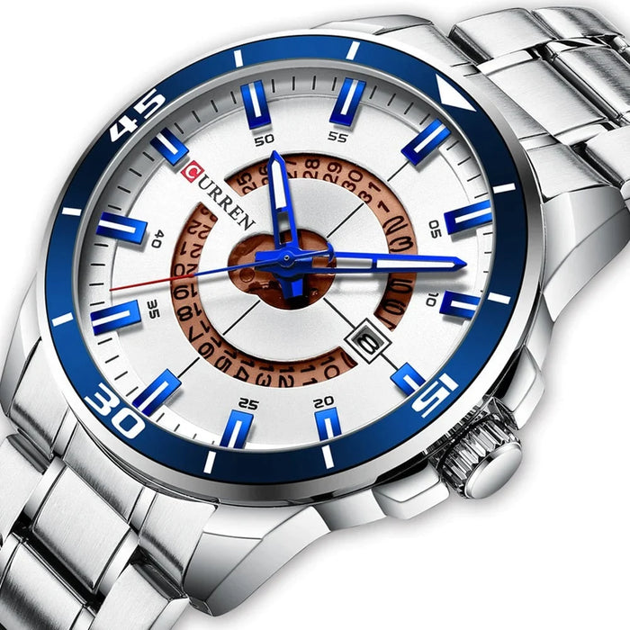 Stainless Steel Quartz Male Wristwatch With Date