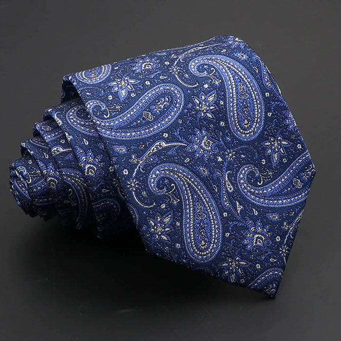 Paisley Tie 8Cm Necktie For Mens Fashion Business And Weddings