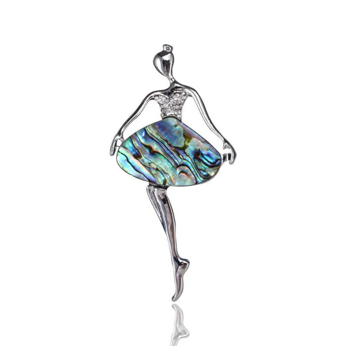 Abalone Shell Ballet Dancer Brooch Korean Fashion Accessory