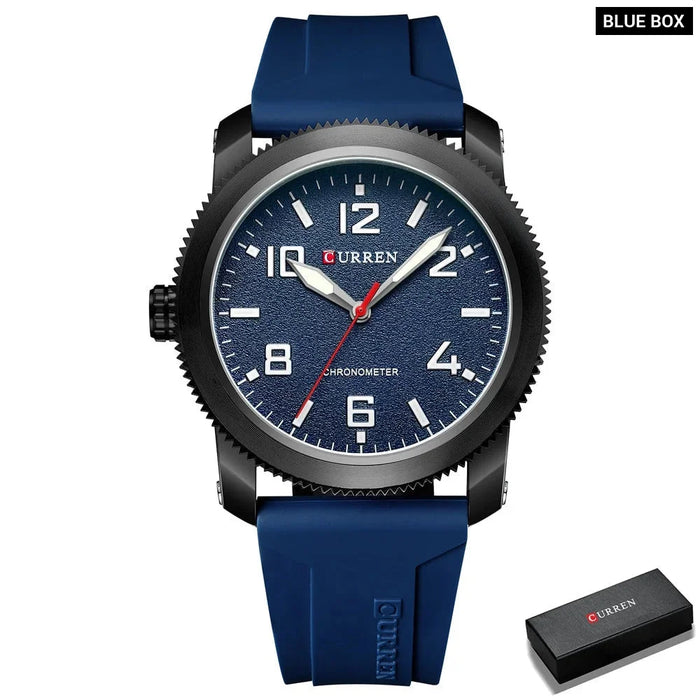 Fashion Men's Watches With Big Numeral Dial Business Gentleman Quartz Wristwatch With Silicone Strap