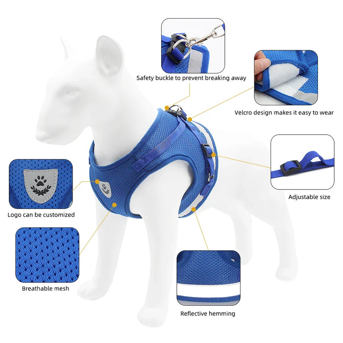 Reflective Vest Style Dog Harness For Small Breeds