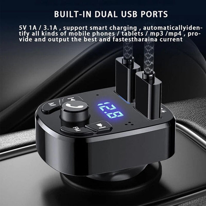 Car Mp3 Player Dual Usb Fast Charger Fm Bluetooth Receiver Bluetooth Compatible 5.0 Fm Transmitter Usb Flash Drive Plug Car Kit