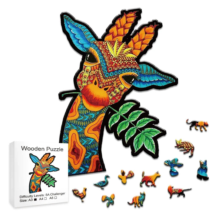 Wooden Giraffe Puzzle Set