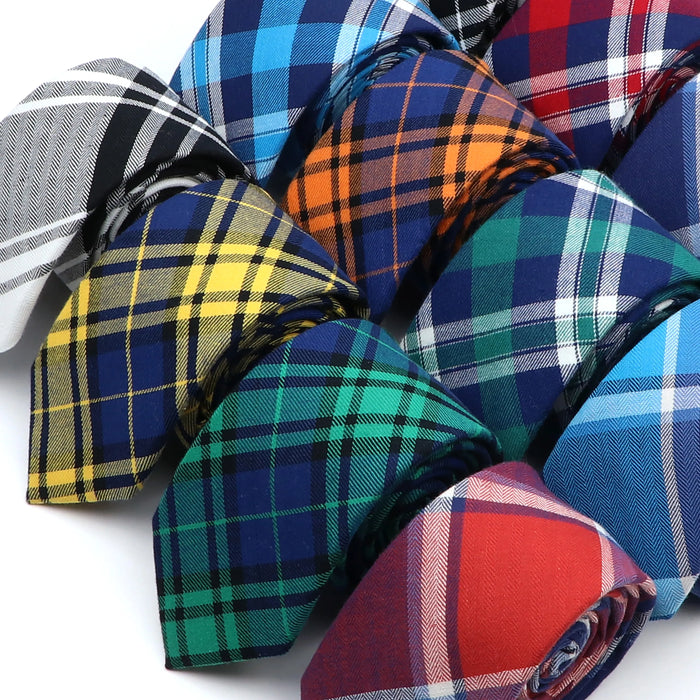 Cotton Plaid Ties For Weddings